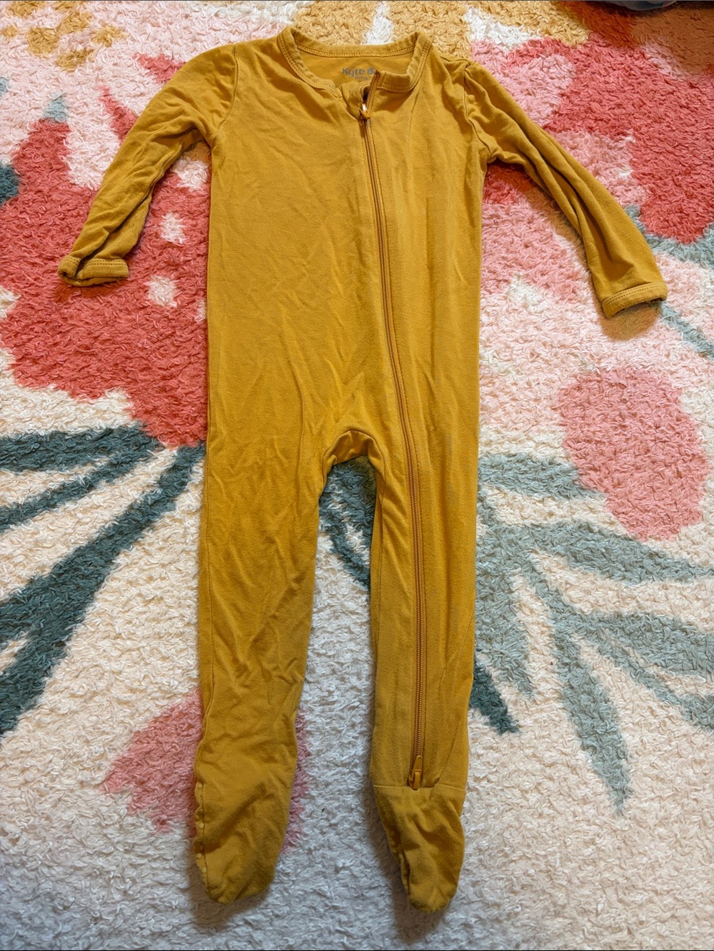 Kyte Baby Footed One-Piece Zip Pajamas - Mustard